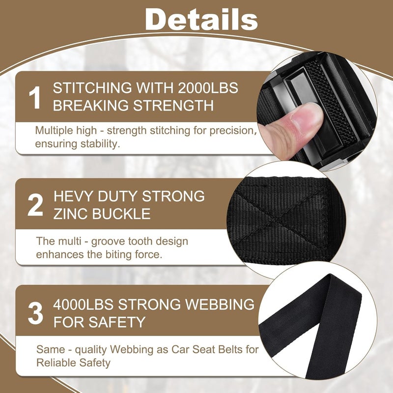Seaperk Tree Strap Hunting, Hunting Safety Harness Tree Strap, Tree Stand Safety Strap, Make Hunting Safer and Easier - Image 4